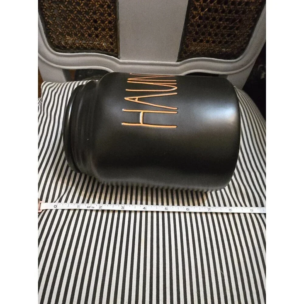 NWT Rae Dunn Halloween Haunted Canister Black Orange